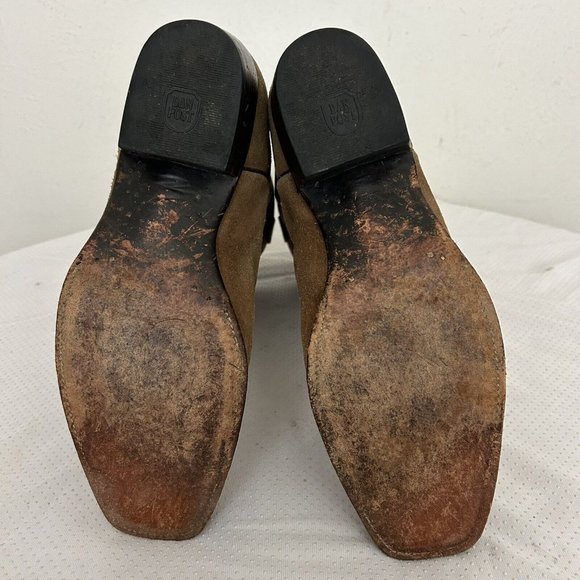 Dan Post Men's Western Cowboy Boots Tan Suede Leather Mid-Calf Size 11 EW DP381 - Picture 8 of 10